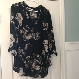 Black flowered blouse